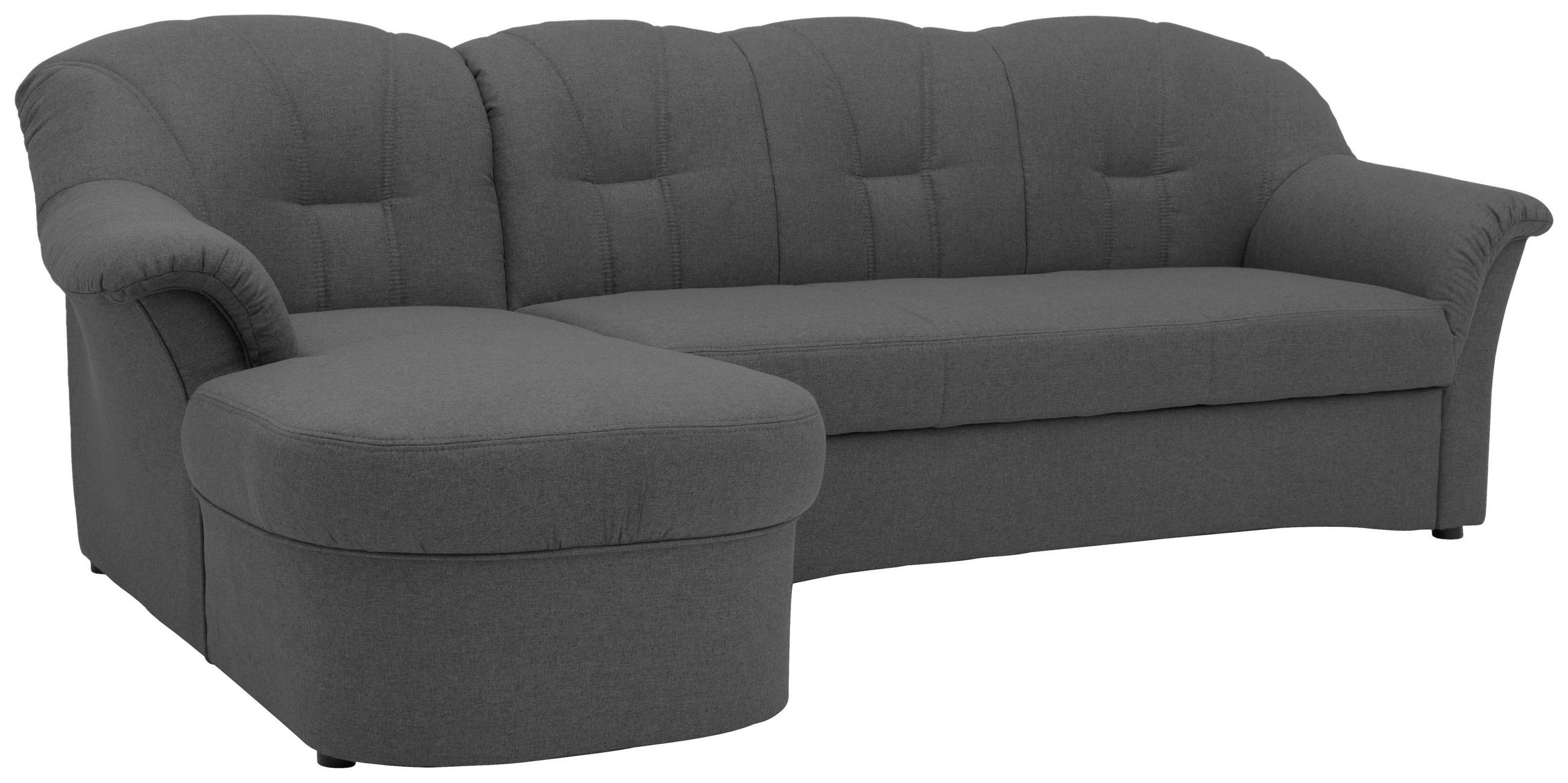ECKSCHLAFSOFA in Webstoff Grau  - Schwarz/Grau, KONVENTIONELL, Kunststoff/Textil (142/233cm) - MID.YOU