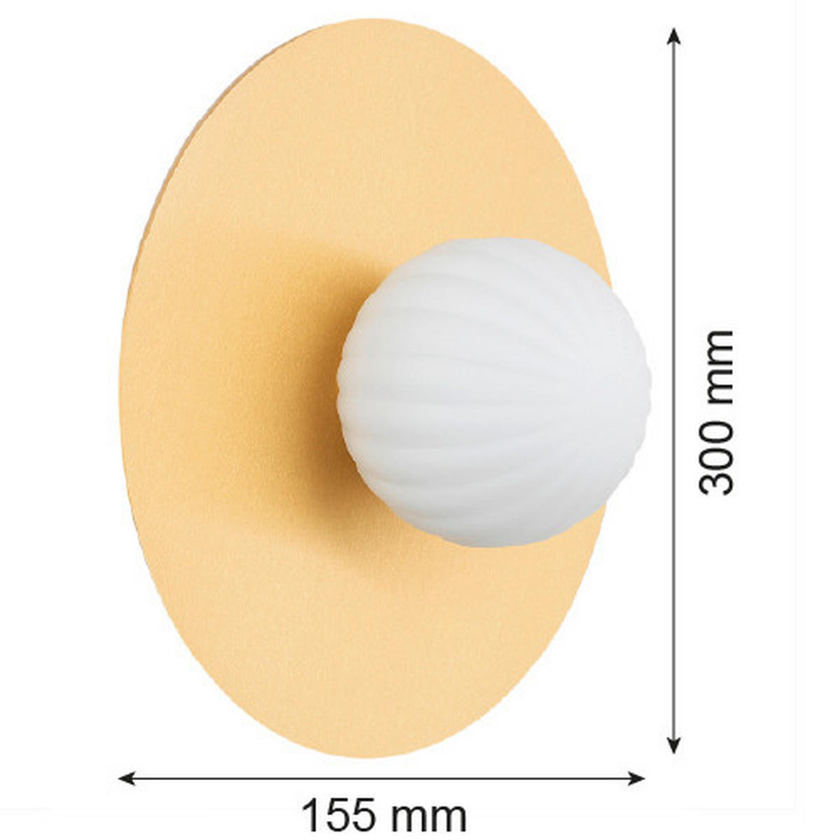 WANDLEUCHTE Paloma 15.5/30/30 cm   - Messingfarben/Weiß, KONVENTIONELL, Glas/Metall (15.5/30/30cm)