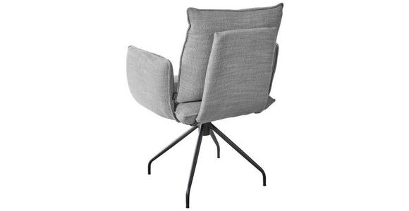 ARMLEHNSTUHL in Stahl Struktur - Platinfarben/Schwarz, Design, Textil/Metall (65/90/70cm) - Dieter Knoll