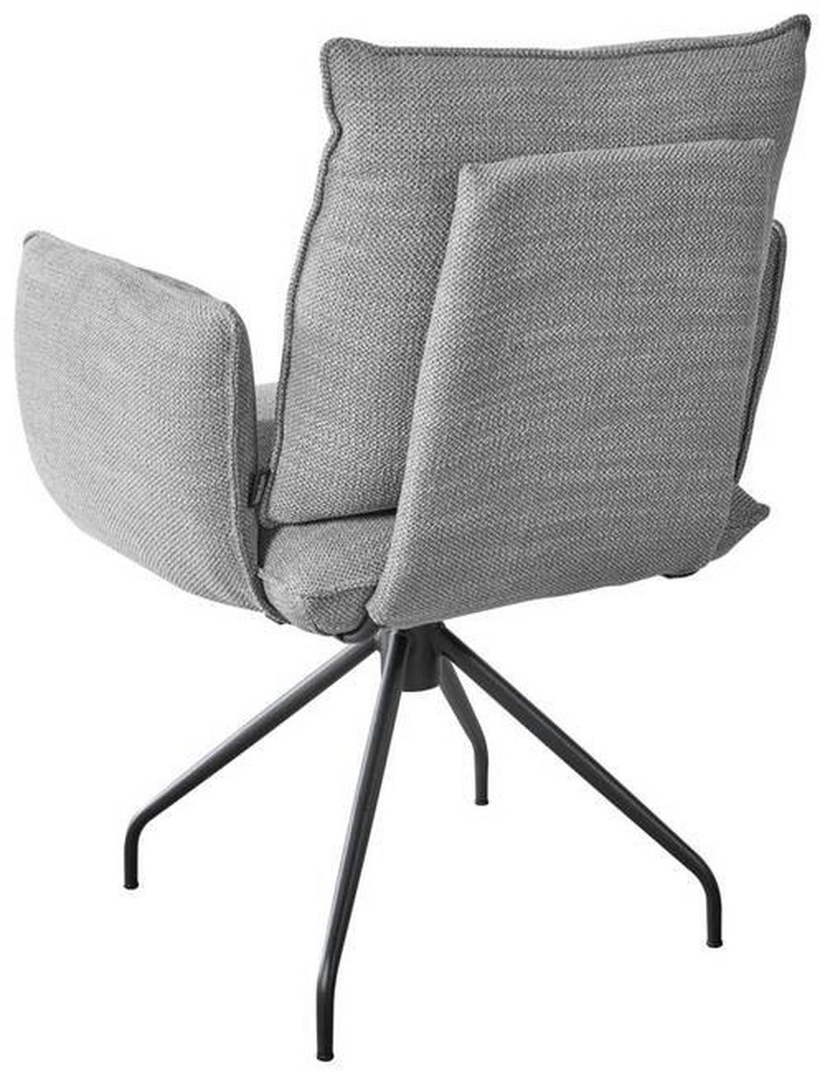 ARMLEHNSTUHL  in Stahl Struktur  - Platinfarben/Schwarz, Design, Textil/Metall (65/90/70cm) - Dieter Knoll