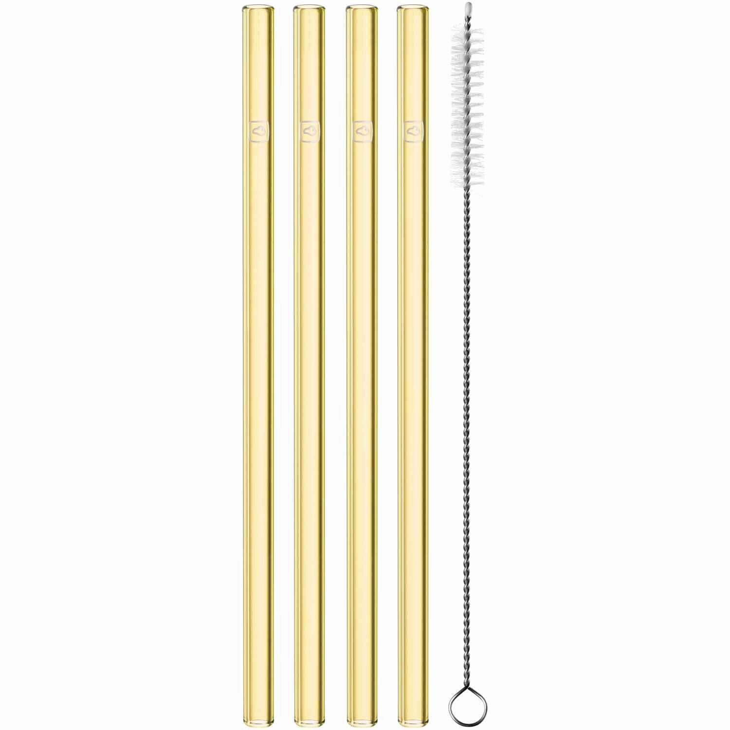 TRINKHALMSET - Edelstahlfarben/Gelb, Design, Glas/Kunststoff (9,00/20,00/9,00cm) - Leonardo