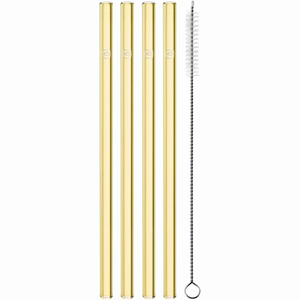 TRINKHALMSET - Edelstahlfarben/Gelb, Design, Glas/Kunststoff (9,00/20,00/9,00cm) - Leonardo