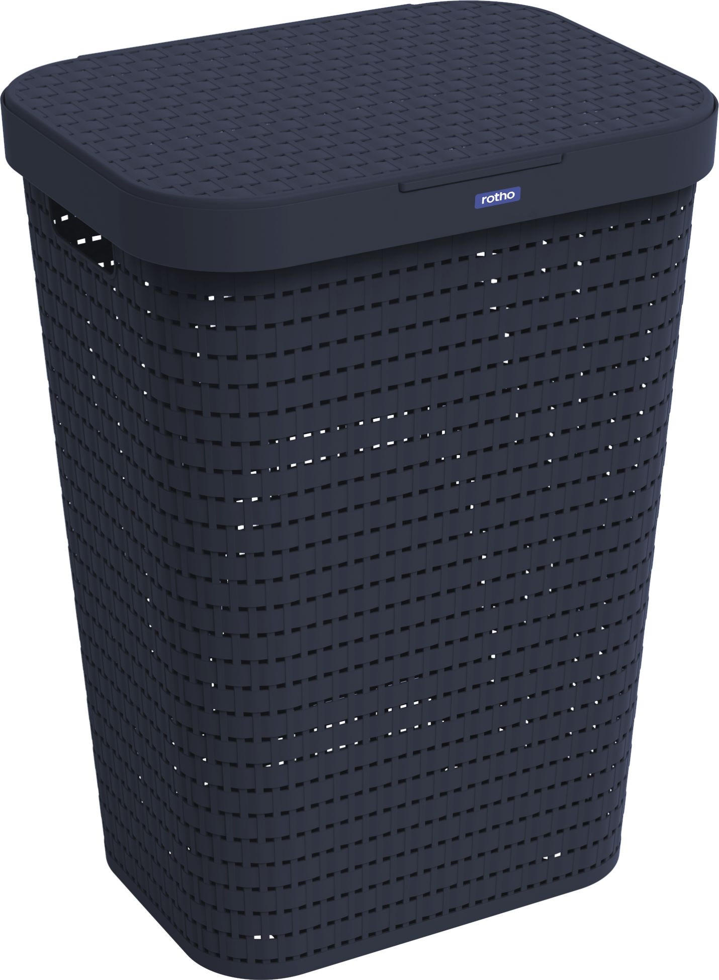 NÁDOBA NA BIELIZEŇ - biela/tmavomodrá, Basics, plast (42/57,7/32,2cm) - Rotho