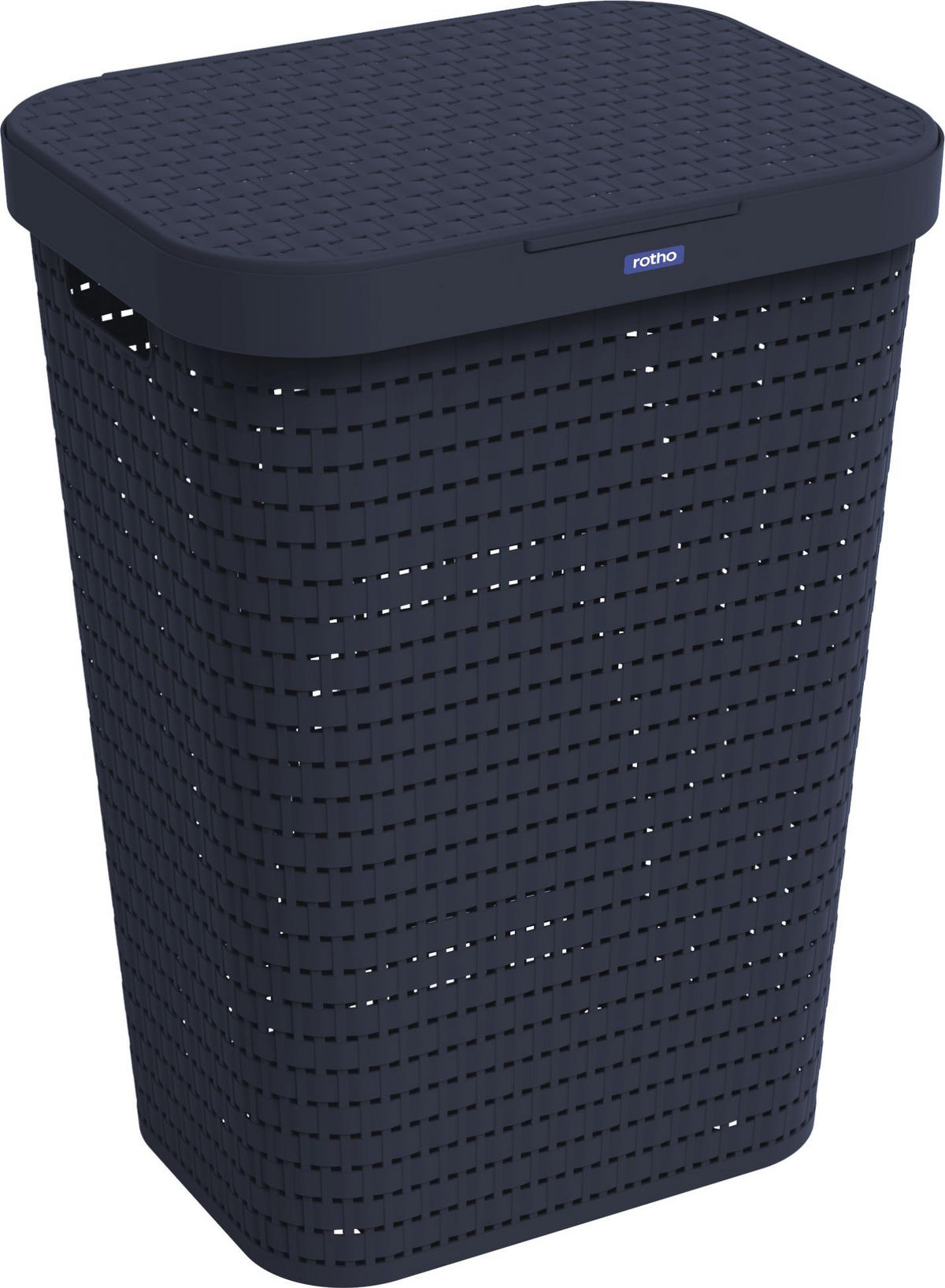 NÁDOBA NA BIELIZEŇ - biela/tmavomodrá, Basics, plast (42/57,7/32,2cm) - Rotho