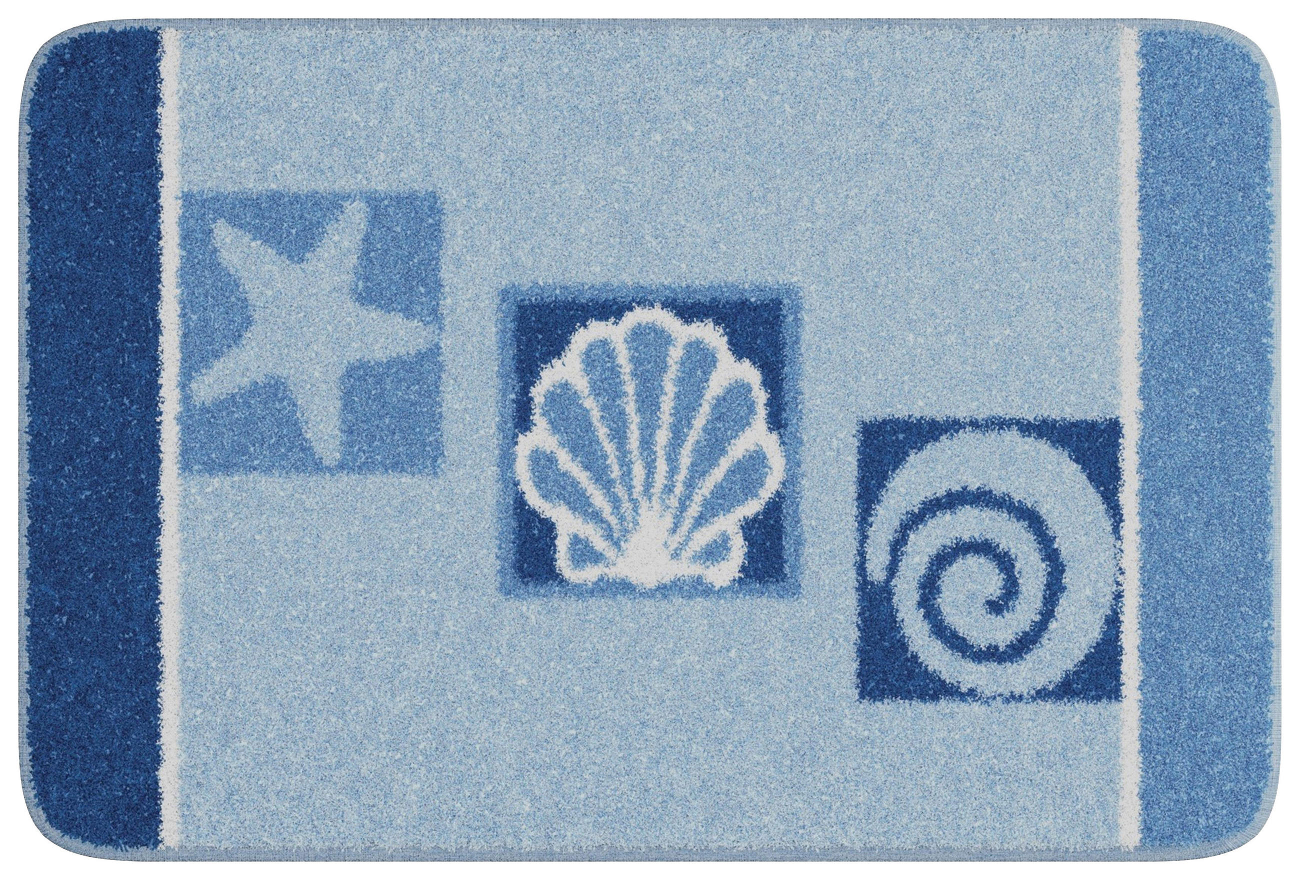 BADEMATTE Blau 60/90 cm  - Blau, Basics, Kunststoff/Textil (60/90cm) - Grund