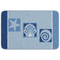 BADEMATTE Blau 60/90 cm  - Blau, Basics, Kunststoff/Textil (60/90cm) - Grund