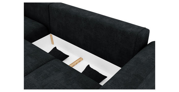 ECKSOFA in Samt Dunkelgrau  - Chromfarben/Dunkelgrau, KONVENTIONELL, Kunststoff/Textil (195/293cm) - Carryhome