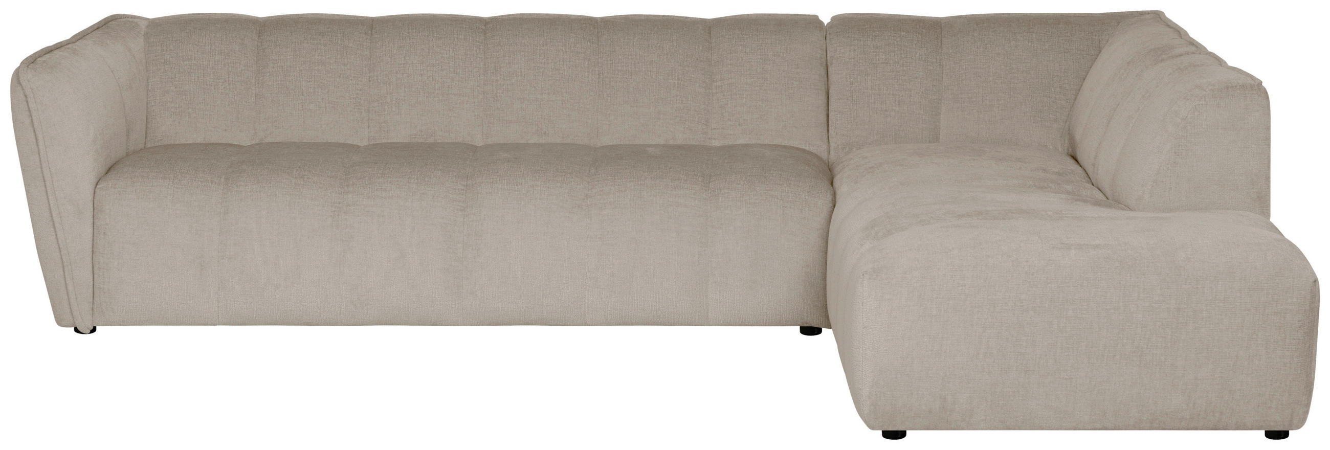 ECKSOFA LIVOLI in Chenille Creme  290/218 cm  - Creme/Schwarz, Design, Textil (290/218cm) - MID.YOU