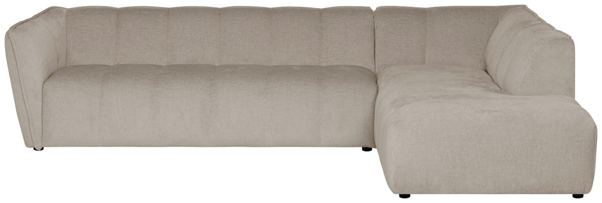 ECKSOFA LIVOLI in Chenille Creme  290/218 cm  - Creme/Schwarz, Design, Textil (290/218cm) - MID.YOU