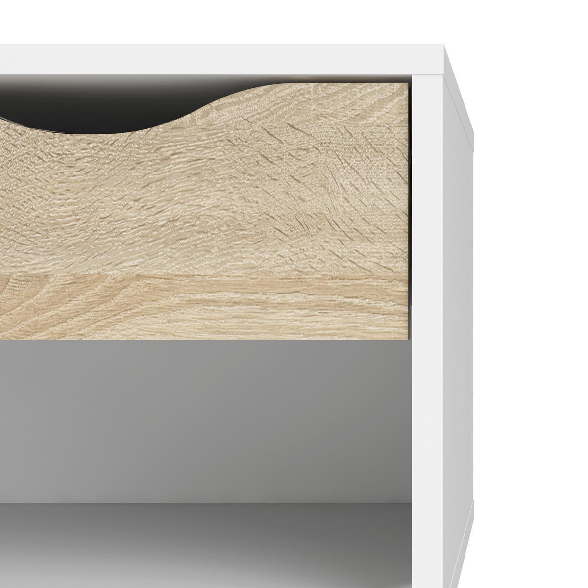 NACHTKÄSTCHEN in Eichefarben, Weiß  - Eichefarben/Weiß, Basics, Holz/Holzwerkstoff (50,2/49,7/39,1cm) - MID.YOU