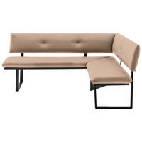 ECKBANK 205/165 cm  in Schwarz, Beige  - Beige/Schwarz, MODERN, Textil/Metall (205/165cm) - Cantus