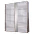 SCHWEBETÜRENSCHRANK 2-türig Grau, Weiß - Chromfarben/Weiß, Design, Glas/Holzwerkstoff (200/216/68cm) - Hom`in SCHWEBETÜRENSCHRANK 2-türig Grau, Weiß - Chromfarben/Weiß, Design, Glas/Holzwerkstoff (200/216/68cm) - Hom`in