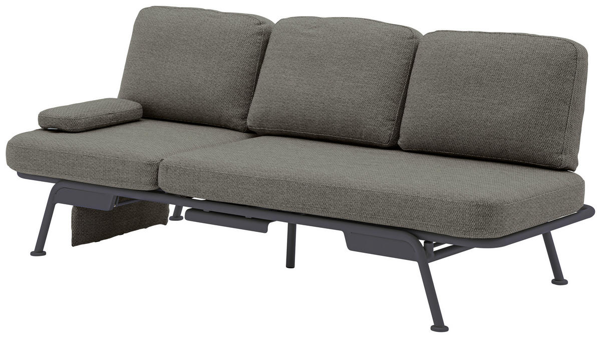 GARTENBANK 198/78/81 cm  Aluminium  - Graphitfarben/Grau, Design, Textil/Metall (198/78/81cm) - Zebra 