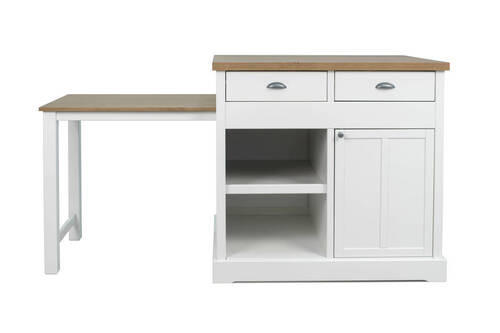 BAR in  - Weiss/Eichefarben, Design, Holz/Holzwerkstoff (103,8/97/76,5cm) - Livetastic