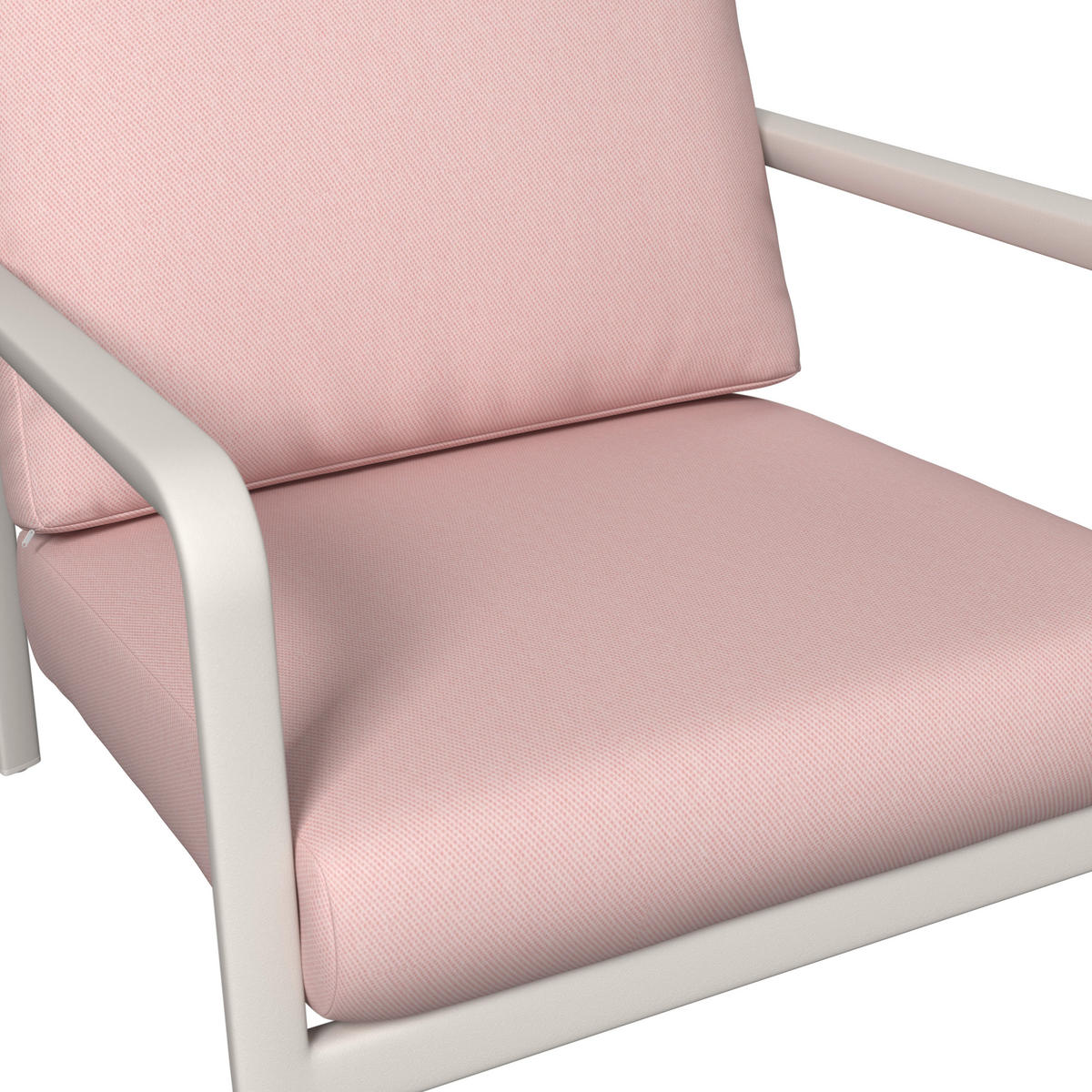 GARTENSET 4-teilig Webstoff Aluminium 4-teilig  - Beige/Rosa, MODERN, Textil/Metall - Amatio