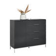 SIDEBOARD  in 135/101/40,5 cm  - Anthrazit/Alufarben, Design, Glas/Holzwerkstoff (135/101/40,5cm) - Voleo