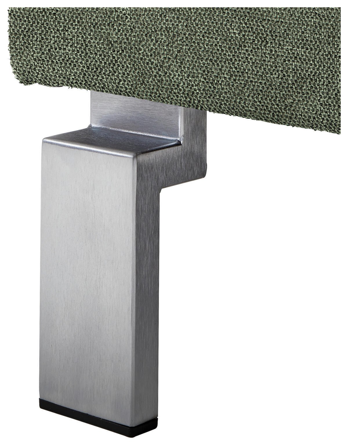 ECKSOFA in Flachgewebe Olivgrün  - Chromfarben/Olivgrün, Design, Textil/Metall (200/276cm) - Hom`in