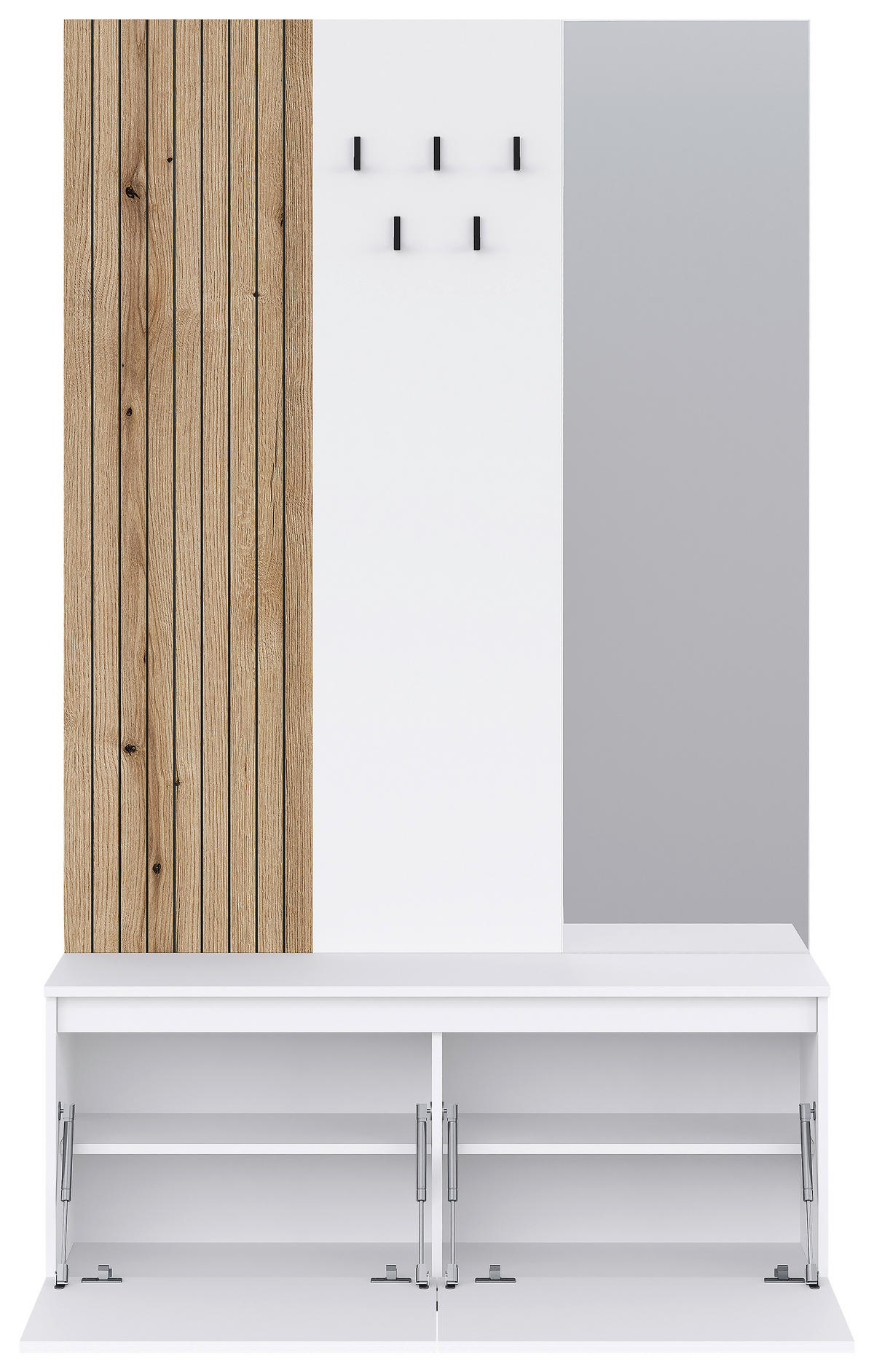 ŠATNA, 120/200/36,6 cm - bílá/barvy dubu, Konvenční, kompozitní dřevo (120/200/36,6cm) - Carryhome