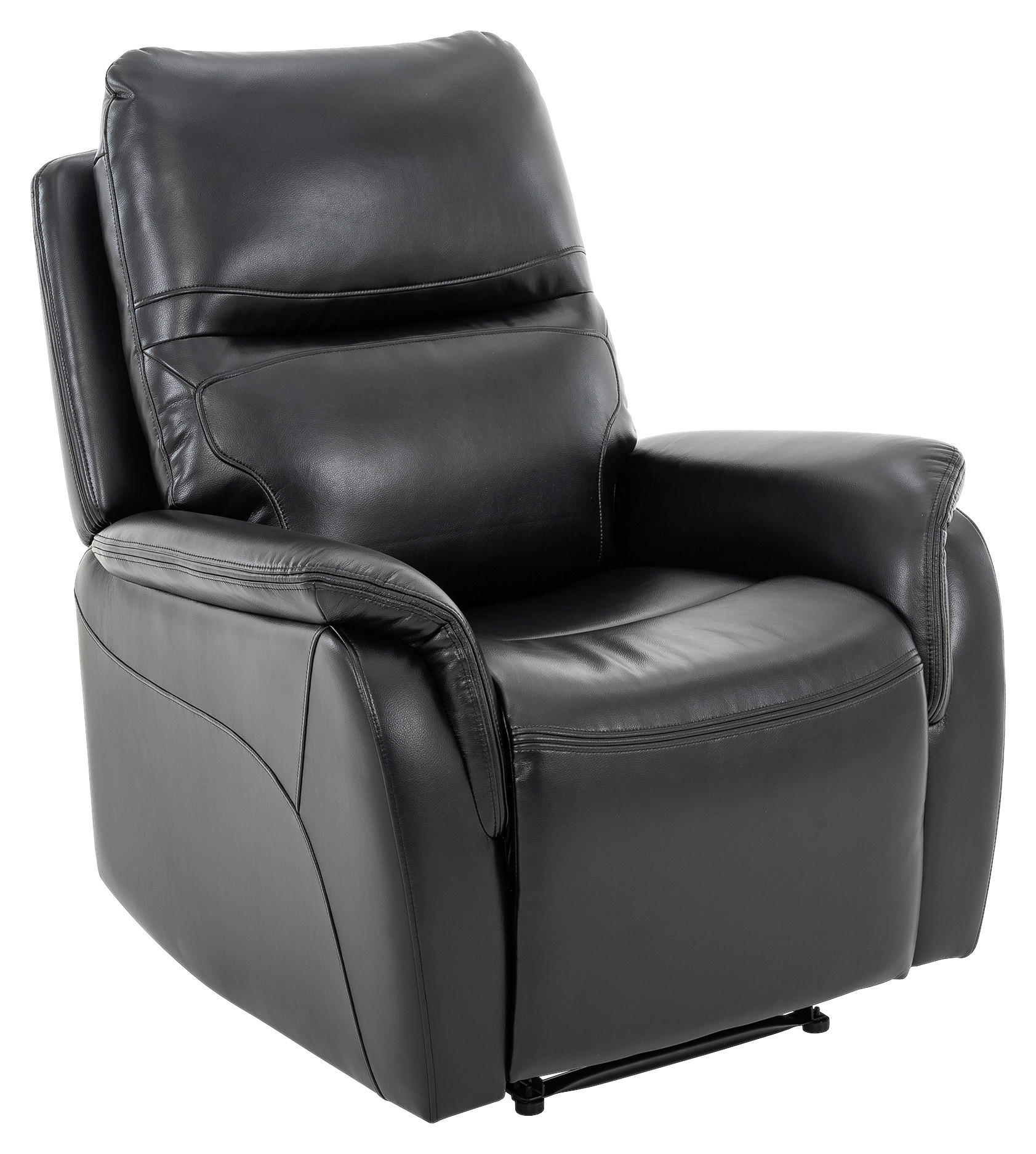 FERNSEHSESSEL  mit Lederlook Schwarz  - Schwarz, KONVENTIONELL, Kunststoff/Textil (86/107/91cm) - P & B