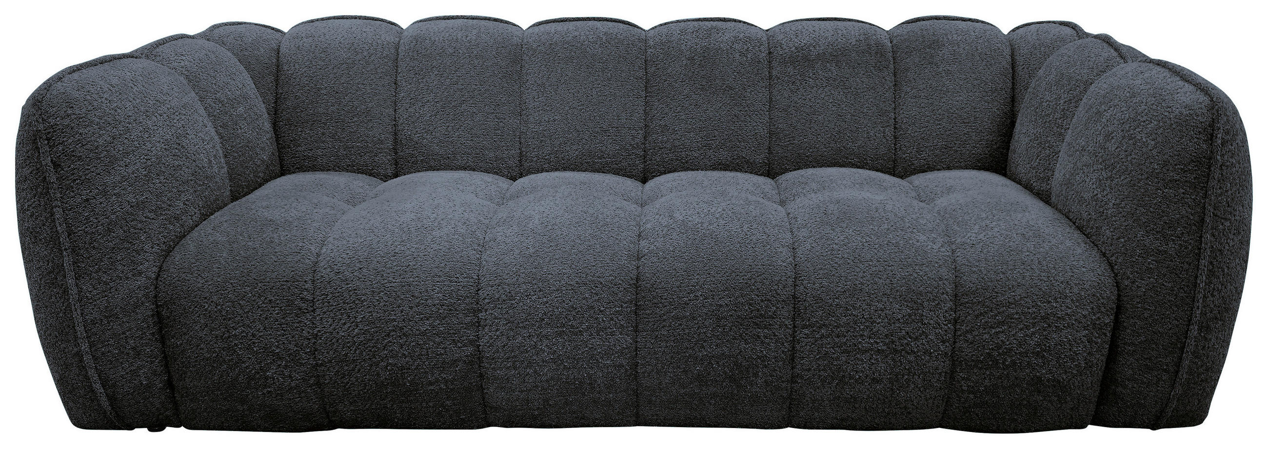 BIGSOFA Chenille Dunkelgrau  - Dunkelgrau/Schwarz, MODERN, Kunststoff/Textil (235/73/103cm) - Carryhome