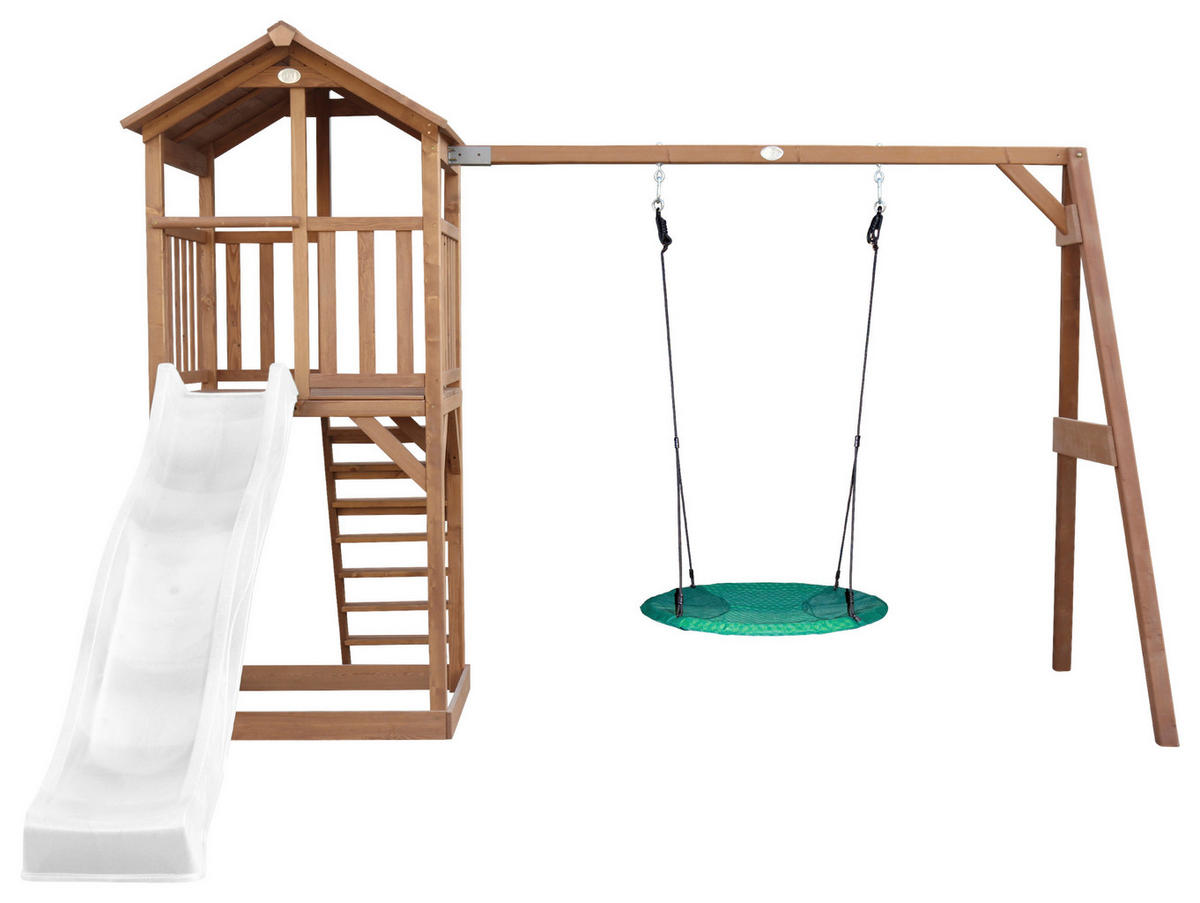SPIELTURM 356,6/241,9/349 cm  - Weiss/Braun, Konventionell, Holz/Kunststoff (356,6/241,9/349cm)