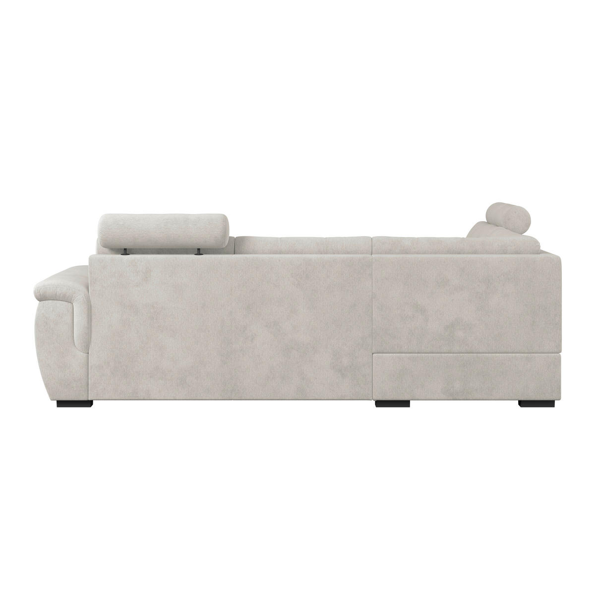 ECKSOFA FALCO NEW Beige Mikrofaser, Struktur Bettkasten, Kopfstütze  - Beige/Schwarz, KONVENTIONELL, Kunststoff/Textil (183/251cm) - MID.YOU