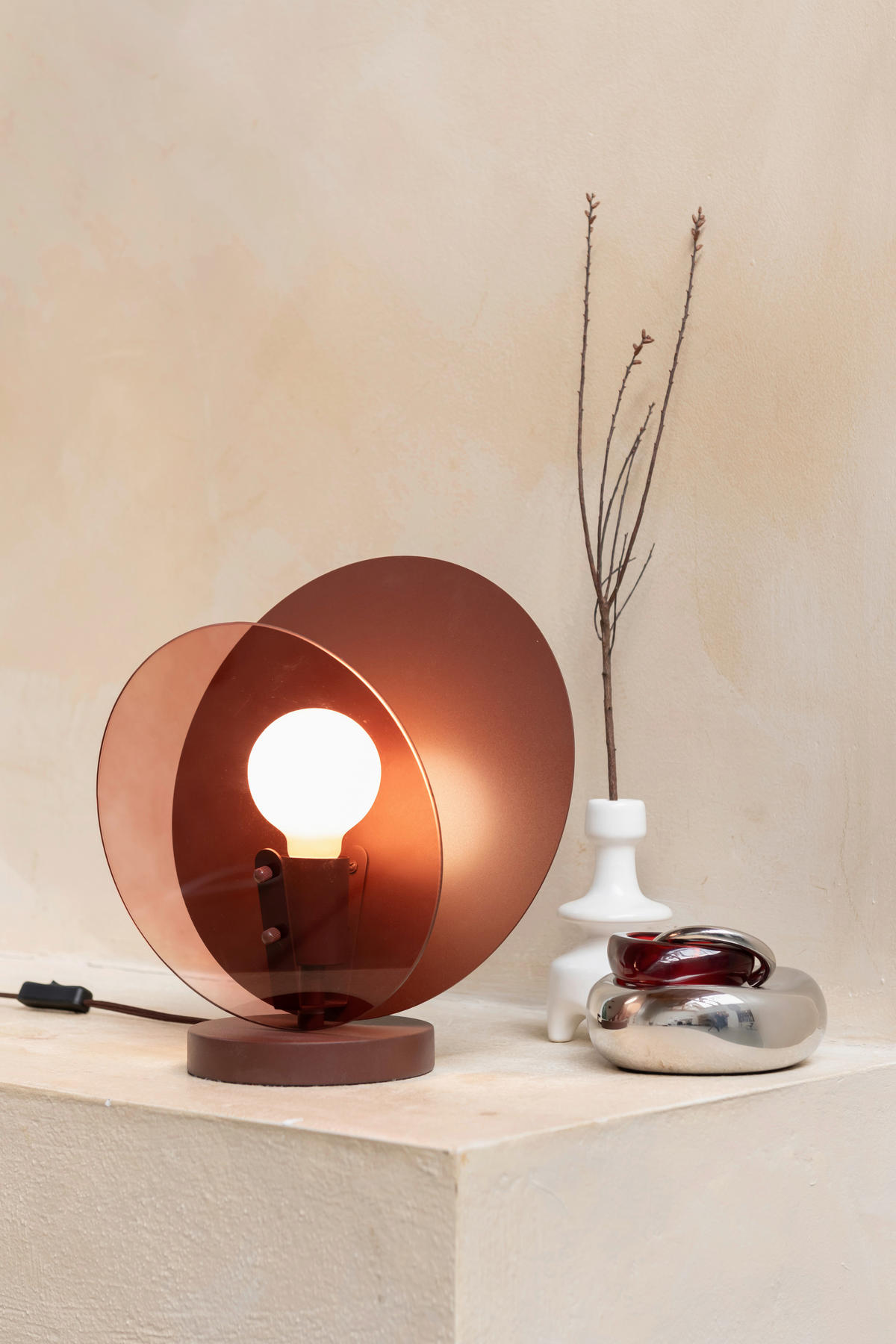 TISCHLEUCHTE It's about RoMi 15/32,5 cm   - Bordeaux, Design, Glas/Metall (15/32,5cm) - It's about Romi