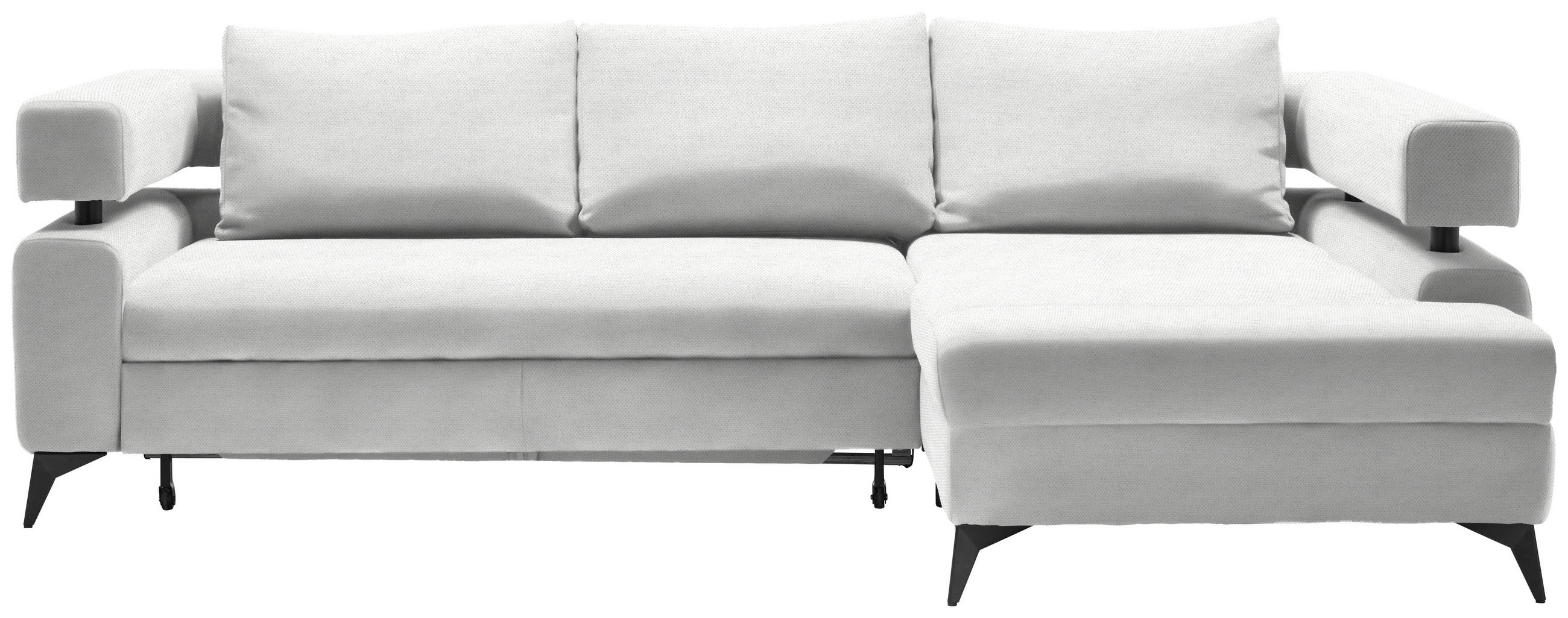 SAROKKANAPÉ textil fehér  - fekete/fehér, Konventionell, textil/fém (265/184cm) - Hom`in