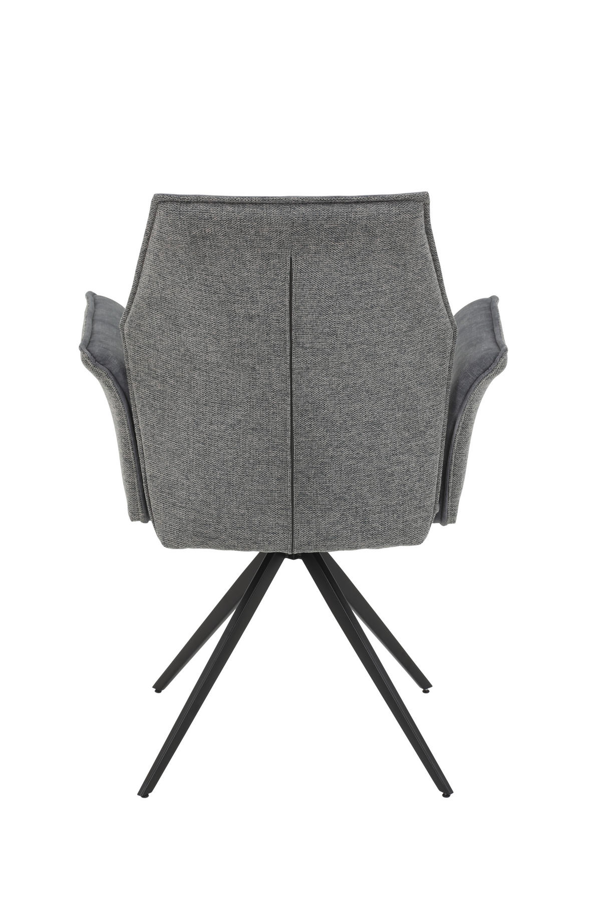 ARMLEHNSTUHL-SET 4 Stück  in Stahl Webstoff, Mikrofaser  - Schwarz/Grau, MODERN, Textil/Metall (65/92/64cm) - MID.YOU