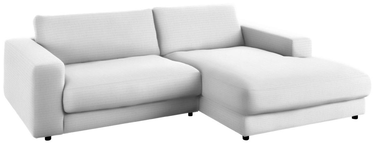 ECKSOFA in Chenille Weiss  - Weiss/Schwarz, Design, Kunststoff/Textil (270/190cm) - Lomoco