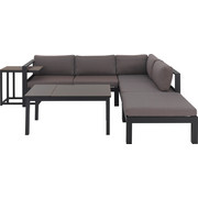 LOUNGEGARNITUR 14-teilig - Taupe/Anthrazit, Design, Glas/Kunststoff (224/224cm) - Amatio