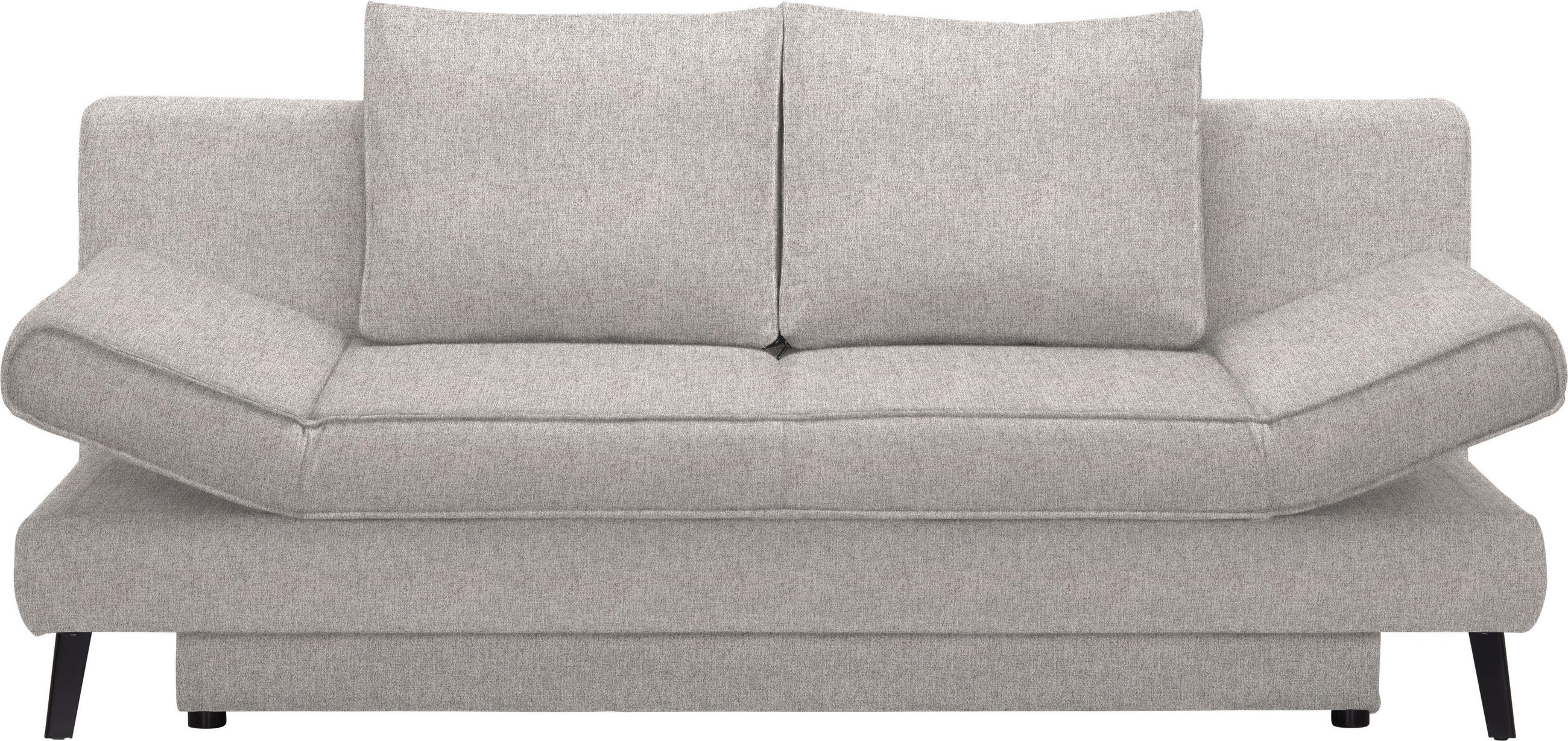 SCHLAFSOFA in Webstoff Hellgrau  - Hellgrau/Schwarz, Design, Textil/Metall (200/85/90cm) - Xora