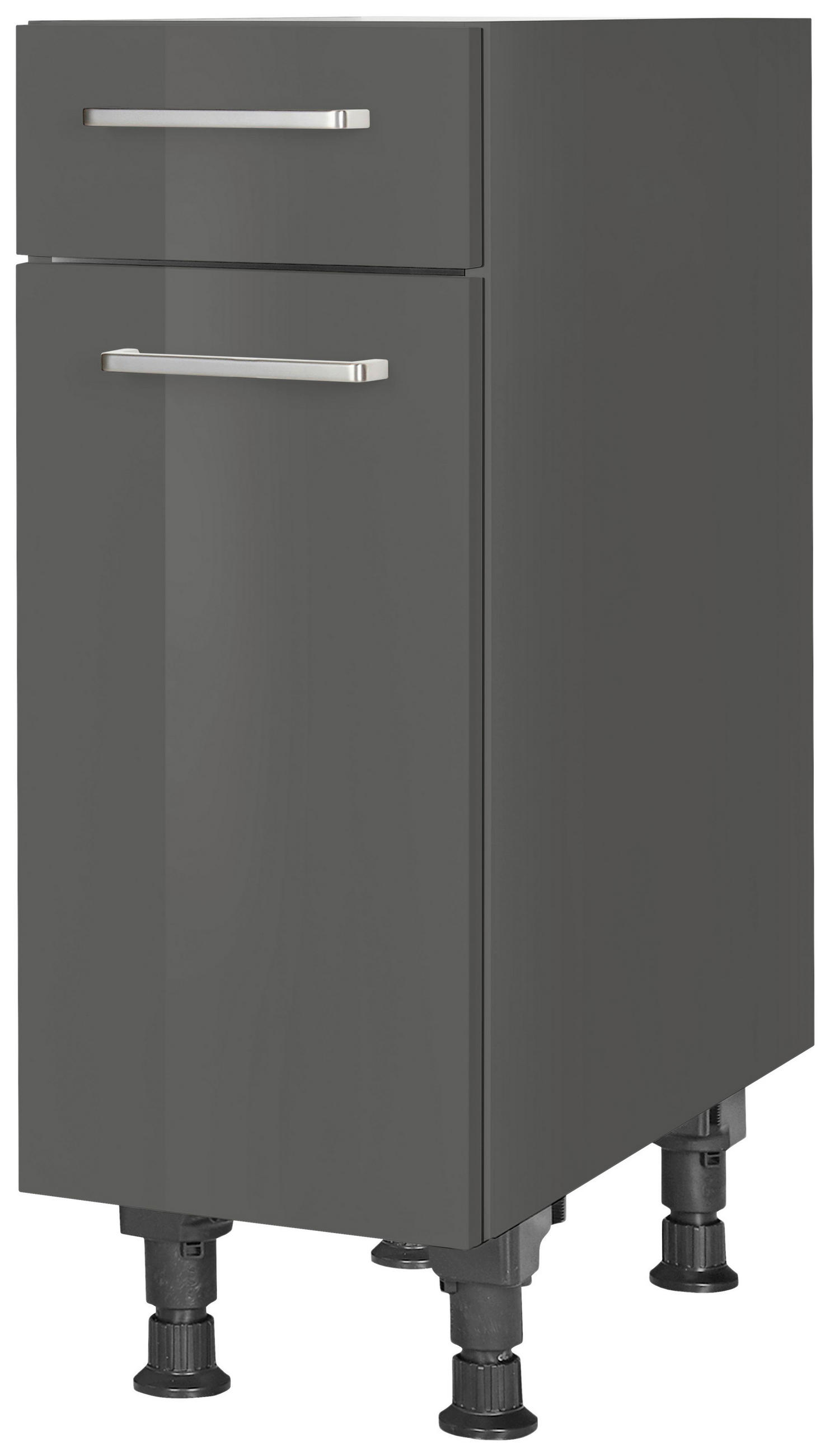 SCHUBKASTENUNTERSCHRANK 30/87/56 cm  in Schieferfarben  - Schieferfarben/Edelstahlfarben, MODERN, Holzwerkstoff/Metall (30/87/56cm) - Nobilia