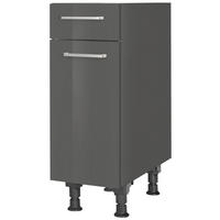 SCHUBKASTENUNTERSCHRANK 30/87/56 cm  in Schieferfarben  - Schieferfarben/Edelstahlfarben, MODERN, Holzwerkstoff/Metall (30/87/56cm) - Nobilia