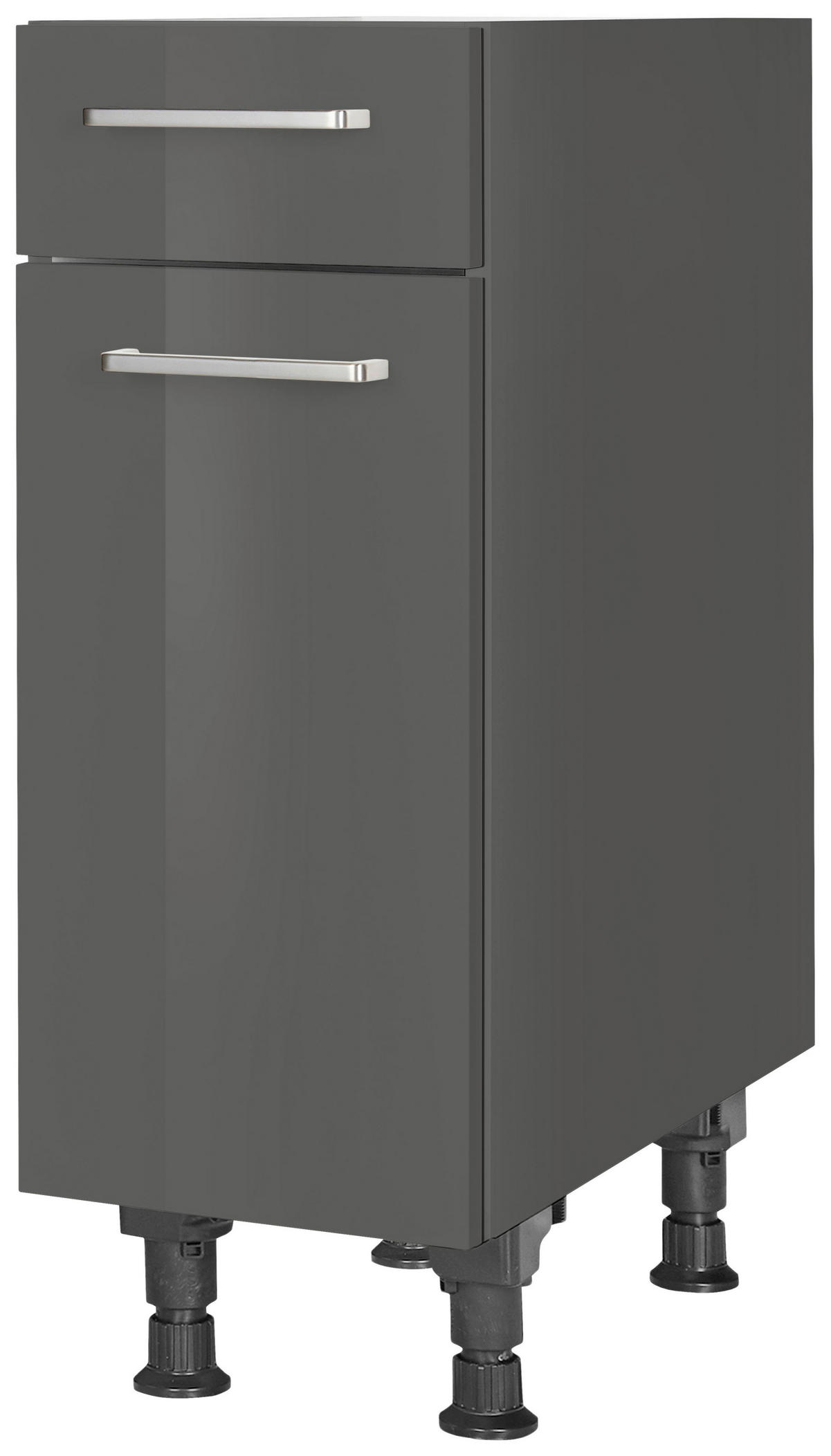 SCHUBKASTENUNTERSCHRANK 30/87/56 cm  in Schieferfarben  - Schieferfarben/Edelstahlfarben, MODERN, Holzwerkstoff/Metall (30/87/56cm) - Nobilia