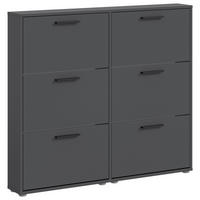 OMARA Z LOPUTAMI ZA ČEVLJE antracit - siva/črna, Design, umetna masa/leseni material (116/103/17cm) - Carryhome