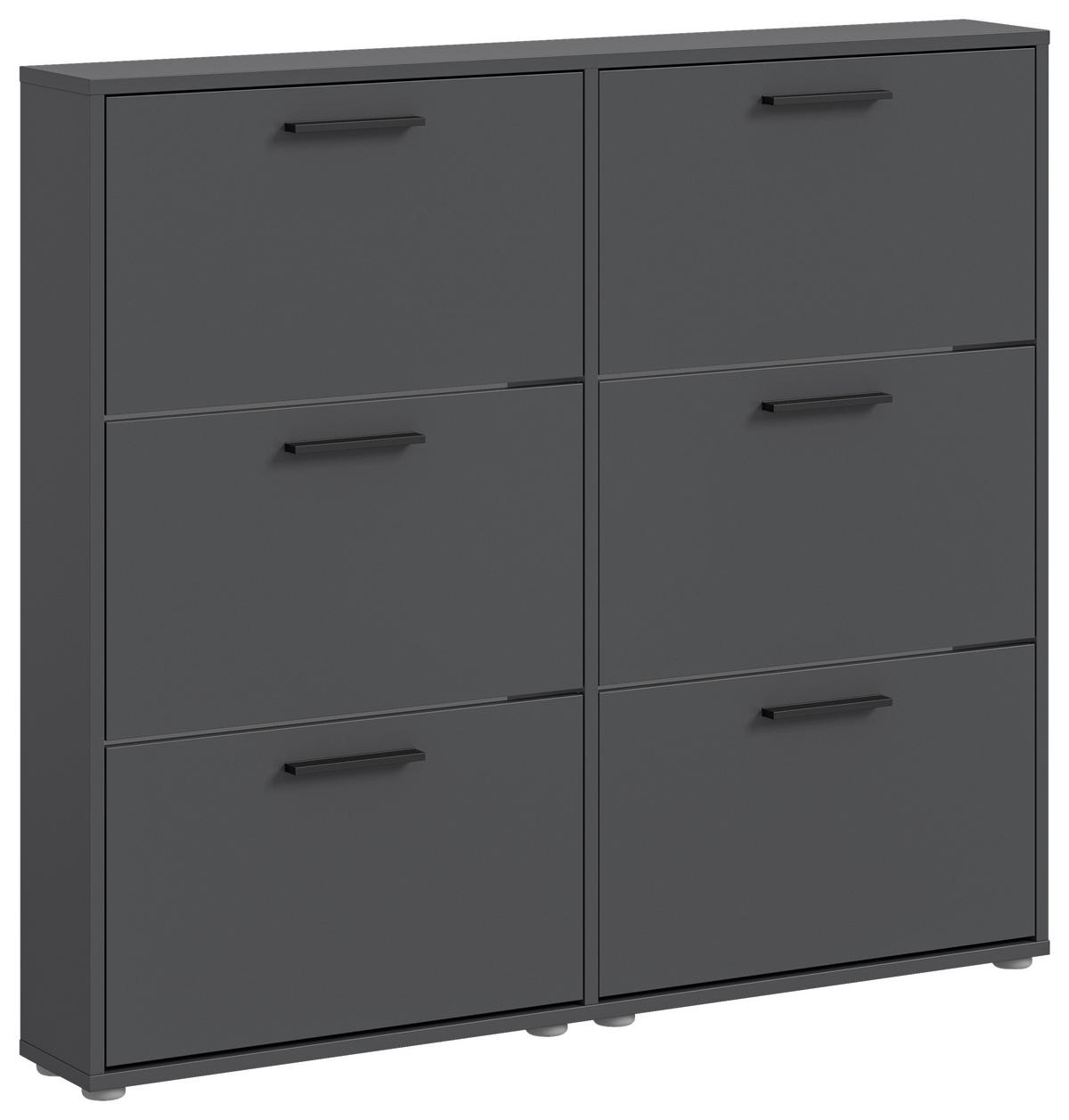 OMARA Z LOPUTAMI ZA ČEVLJE antracit - siva/črna, Design, umetna masa/leseni material (116/103/17cm) - Carryhome