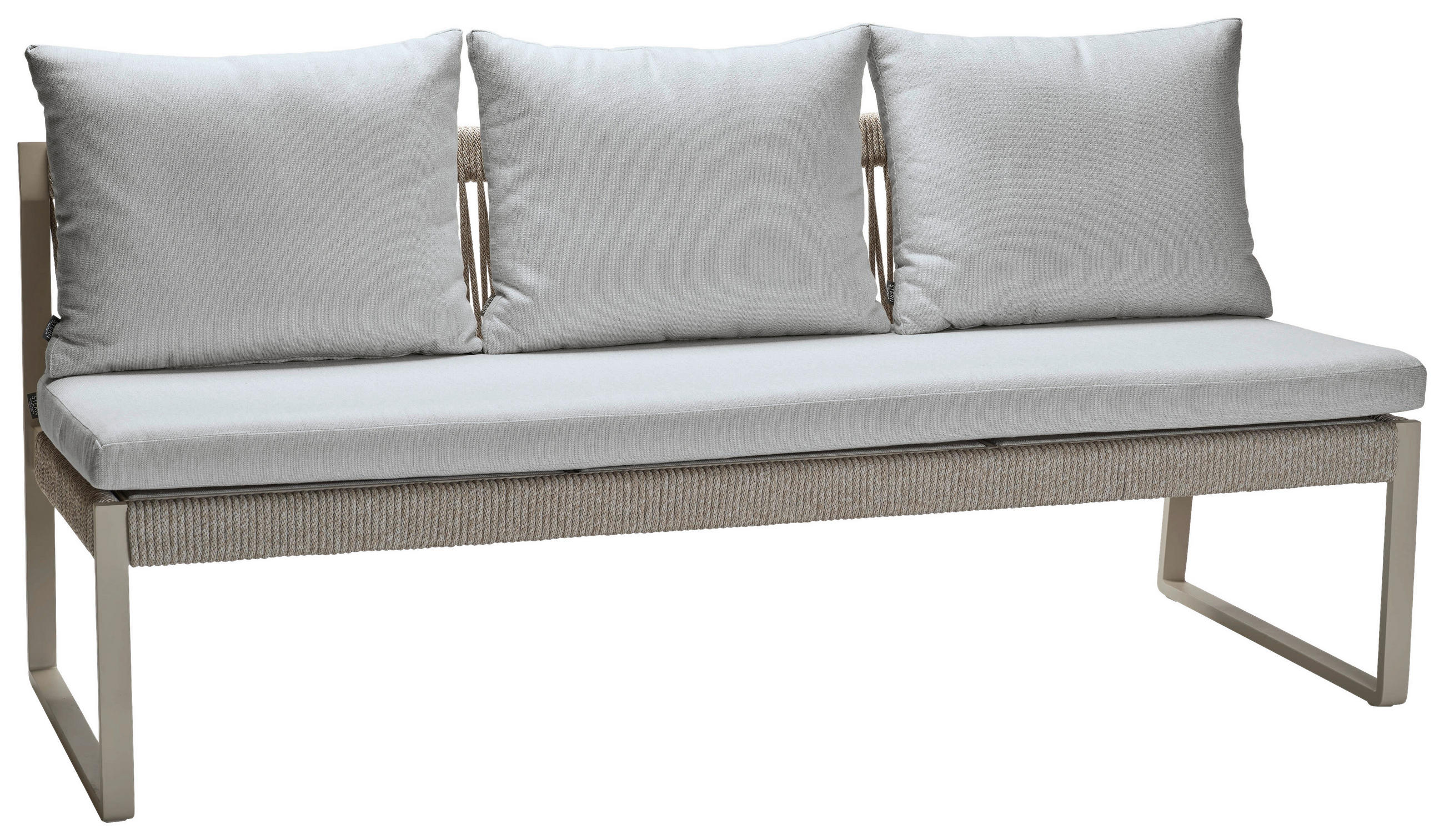 3-SITZER-BANK 180/85/75 cm  in Hellgrau, Greige  - Greige/Hellgrau, Design, Textil/Metall (180/85/75cm) - Stern