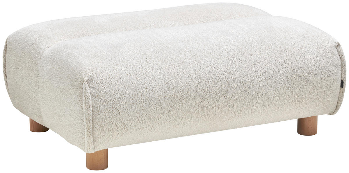 ECKSOFA in Velours Weiss  - Weiss, Natur, Holz/Textil (150/329cm) - Lomoco