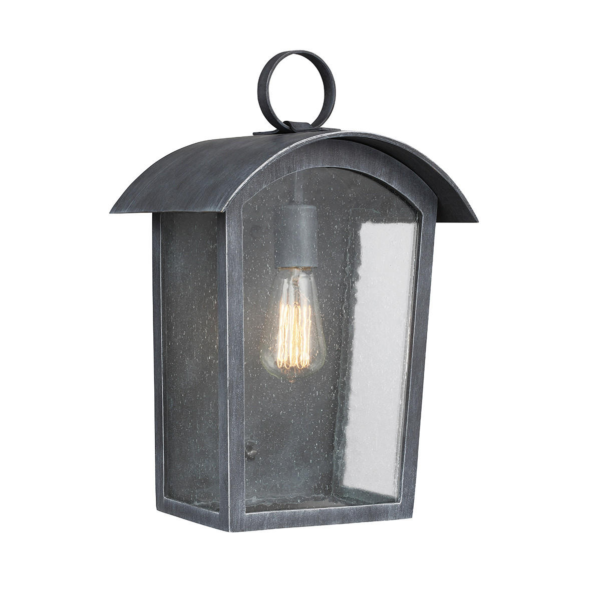 AUSSENWANDLEUCHTE - Schwarz, Konventionell, Glas/Kunststoff (27.2/41.3/19.4cm) - Elstead Lighting