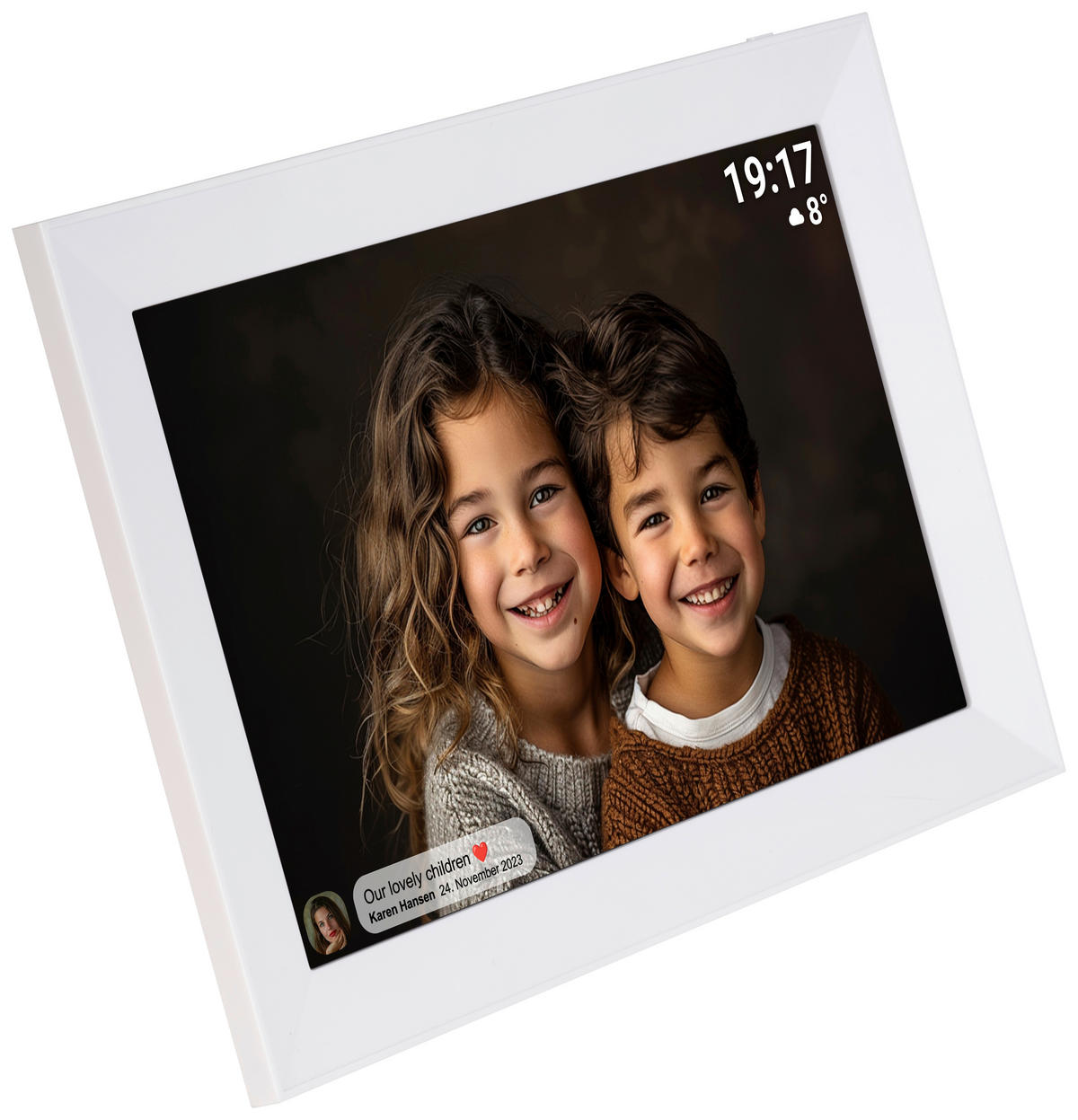 DIGITALER BILDERRAHMEN - Weiß, Design, Kunststoff (26/18/2,5cm) - DENVER