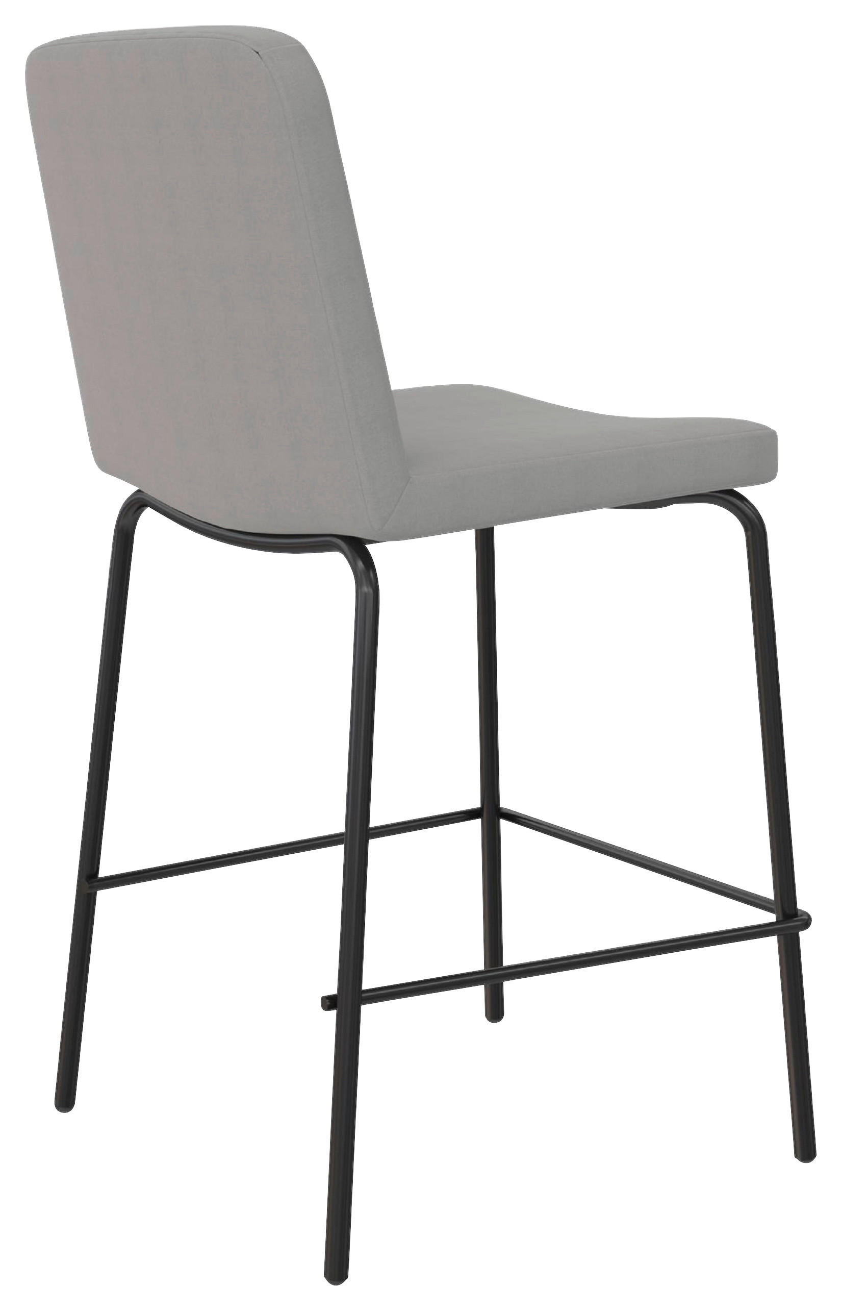 BARHOCKER Grau Stahl  - Schwarz/Grau, Basics, Textil/Metall (52/88/47cm) - MID.YOU