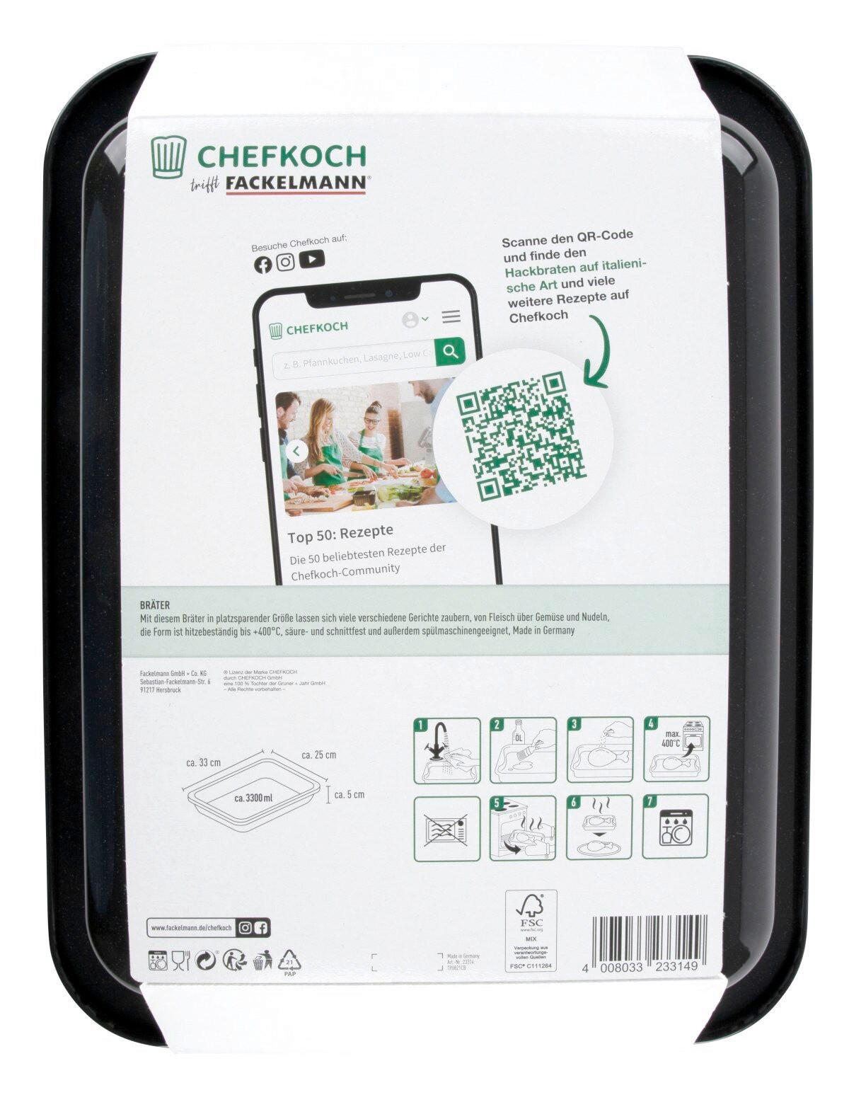 AUFLAUFFORM Metall  - Schwarz, Basics, Metall (32,5/25/5cm) - Chefkoch+Fackelmann