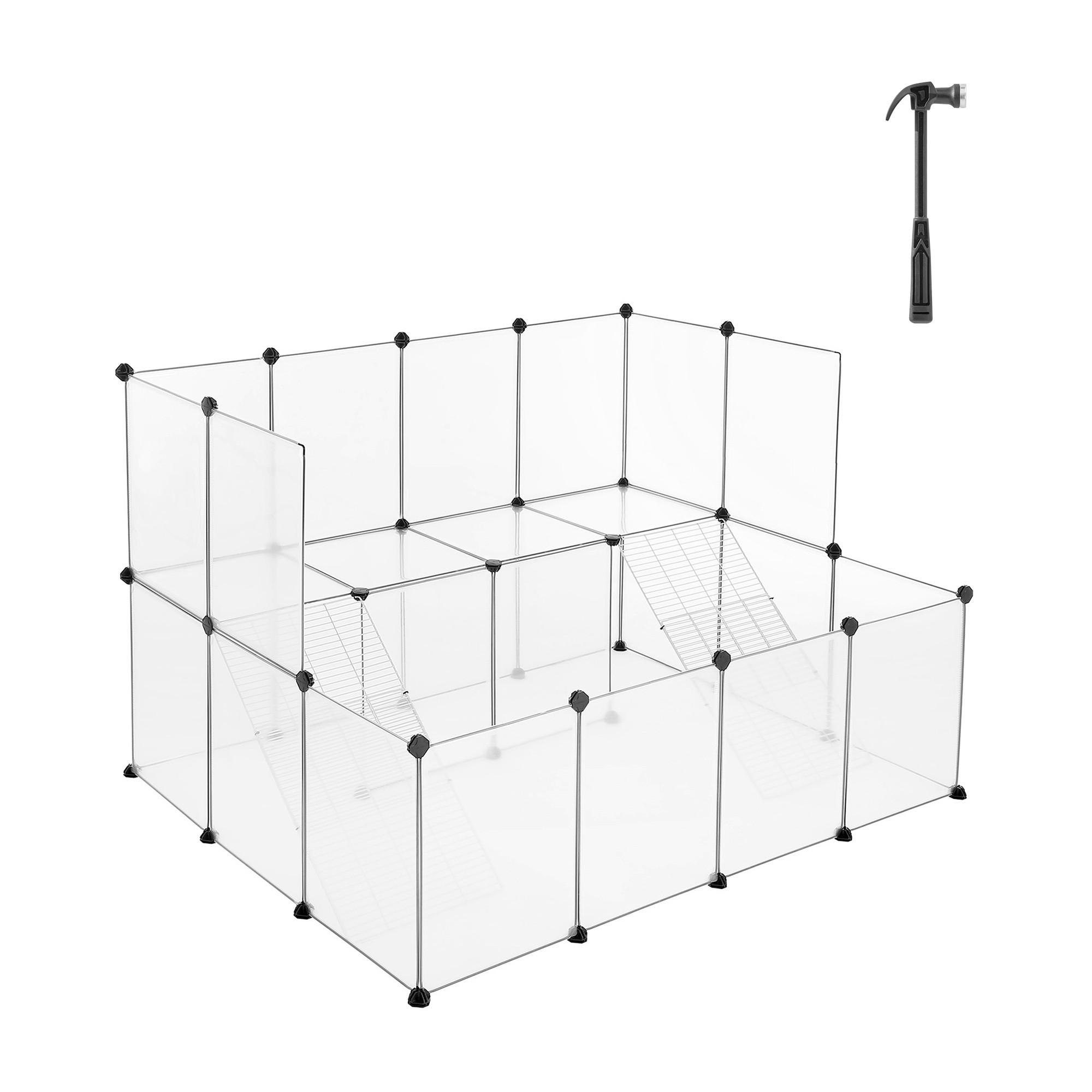 Boxxx Heimtiergehege Schwarz, Transparent 143x92x108 cm