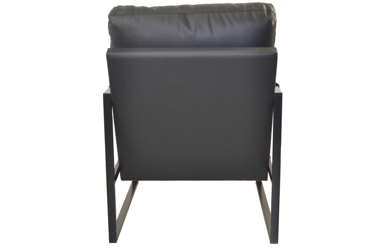 LOUNGESESSEL Lederlook Schwarz    - Schwarz, Design, Textil/Metall (65/90/81cm) - MID.YOU