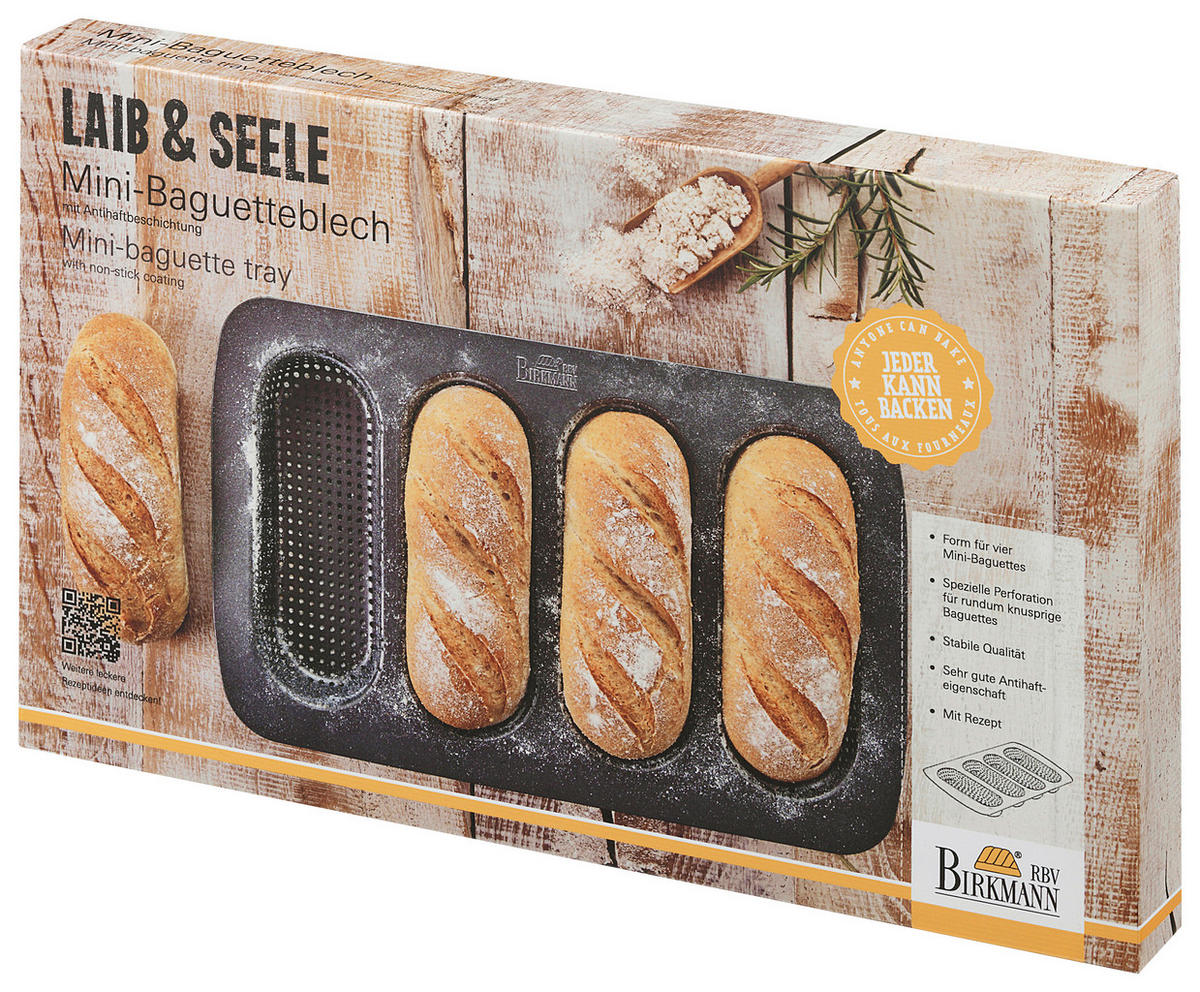 MINI-BAGUETTEBLECH  - Anthrazit, KONVENTIONELL, Metall (34,7/3,08/21,5cm) - Birkmann