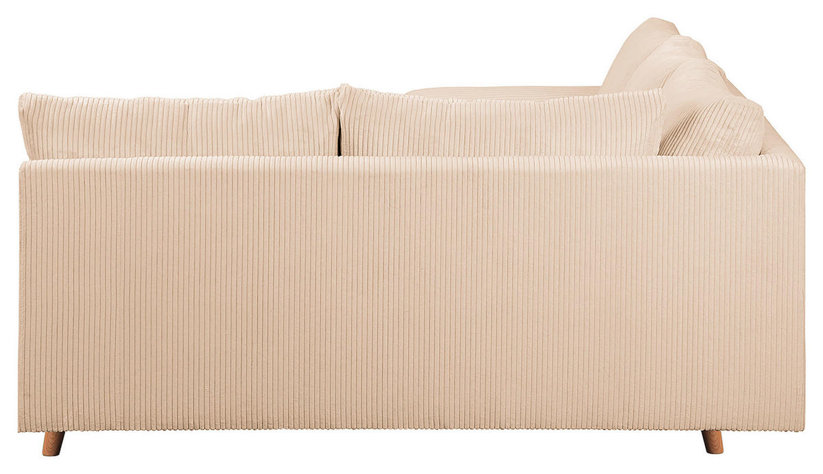 ECKSOFA Ariella in Cord Creme  231/161 cm  - Creme/Naturfarben, Design, Holz/Textil (231/161cm) - Livetastic