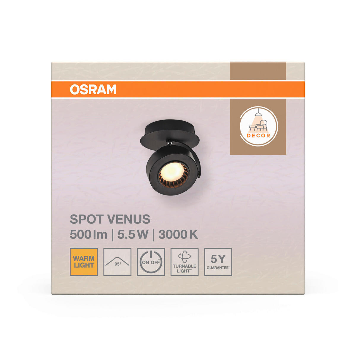 LED-STRAHLER 12,5/14/12 cm   - Schwarz, Basics, Kunststoff/Metall (12,5/14/12cm) - Osram