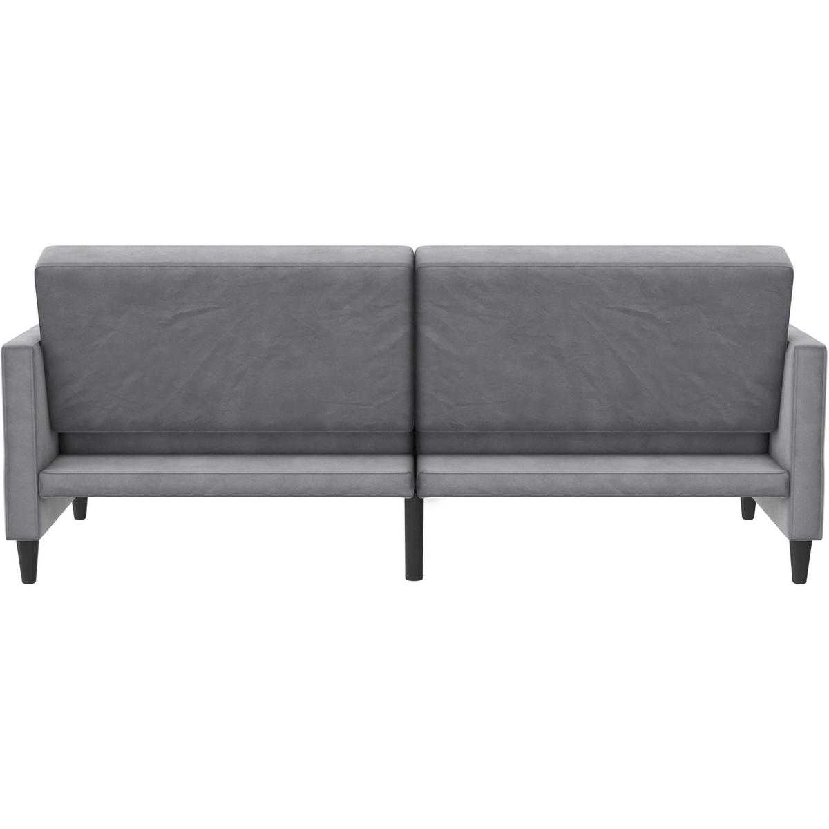 SCHLAFSOFA HANNOVER in Samt Grau Vintage, Skandinavisch, Modern  - Schwarz/Grau, Basics, Kunststoff/Textil (203/82/83cm) - Livetastic