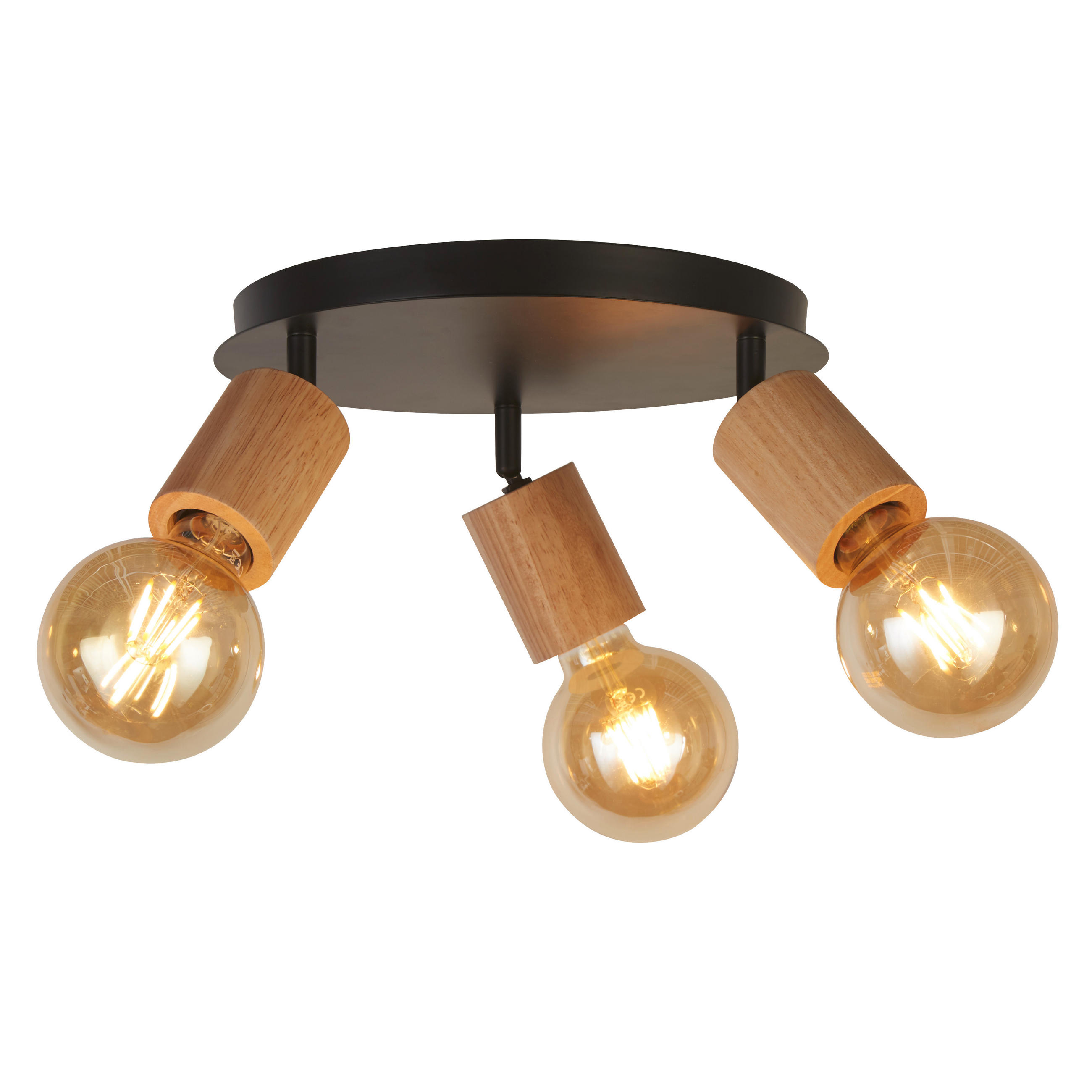 Thumbnail - Searchlight Strahler Spinny, Schwarz, Metall, Holz, Kautschukholz, 9 cm, Lampen & Leuchten, Innenbeleuchtung, Spots & St...